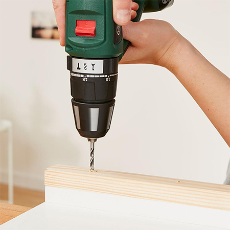 drill holes in shelf supports