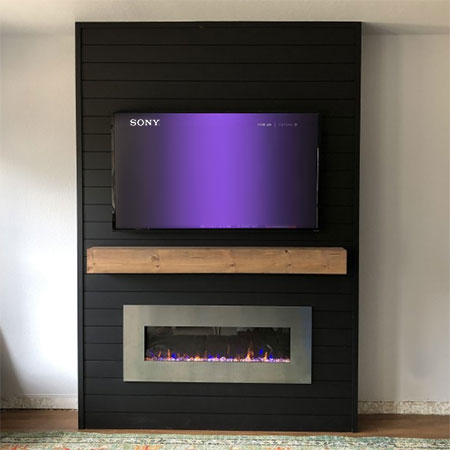 Make A Feature Wall For Mounting Fireplace And Tv - Tv And Fireplace Wall Frame