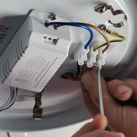 replace old light fittings with energy efficient fittings