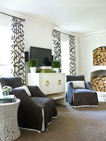 graphic design curtains living room