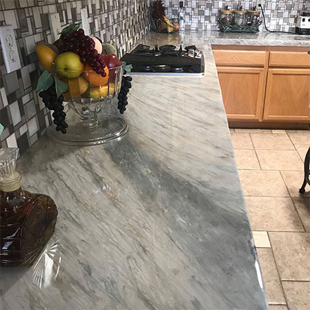 before after epoxy resin kitchen countertop