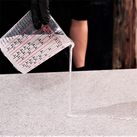 before after epoxy resin kitchen countertop