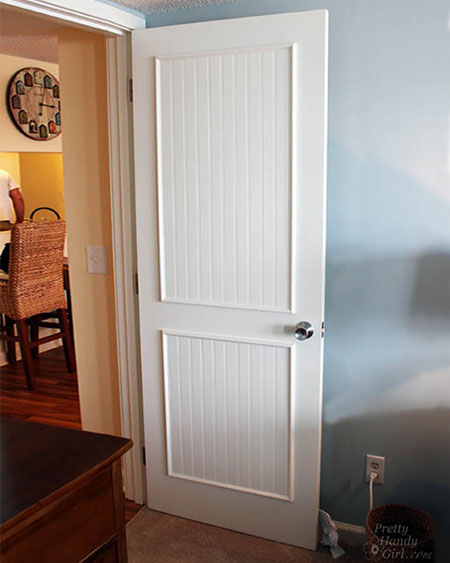 add moulding and beadboard to interior door