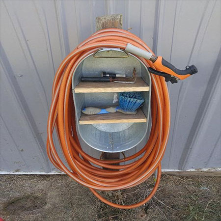 HANDY STORAGE FOR HOSEPIPE AND CAR WASHING TOOLS