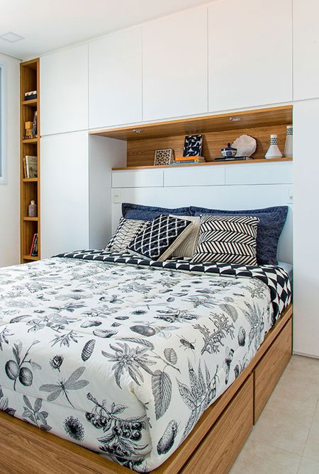 wall storage for small bedroom