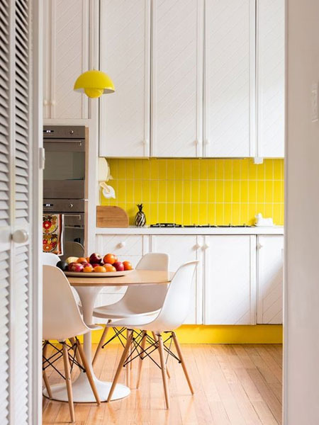 yellow kitchen wall tiles
