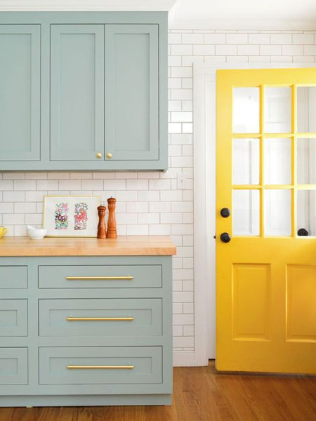 yellow kitchen door