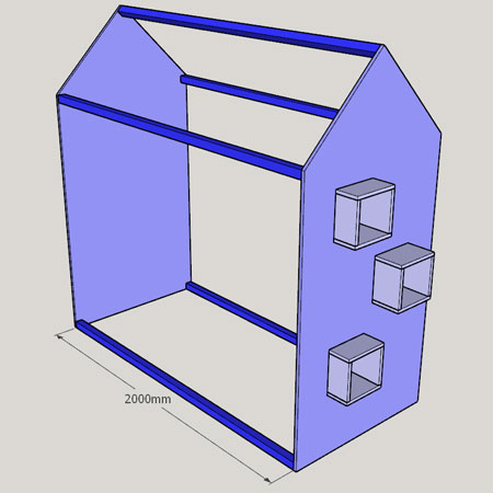 diagram for house frame bed