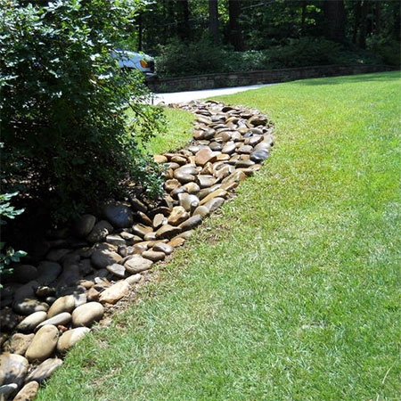 dry riverbed to drain water away from property