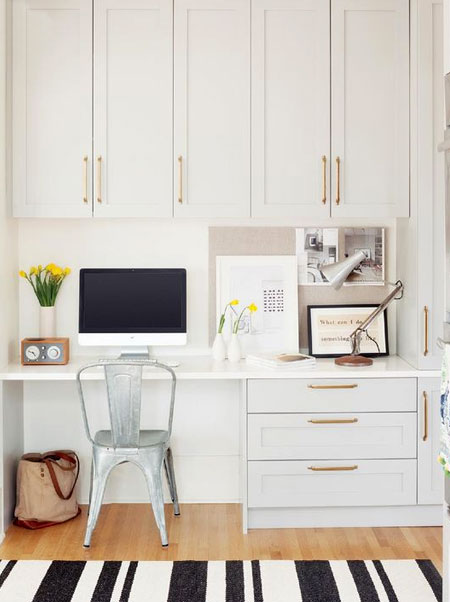 use kitchen cupboards for home office