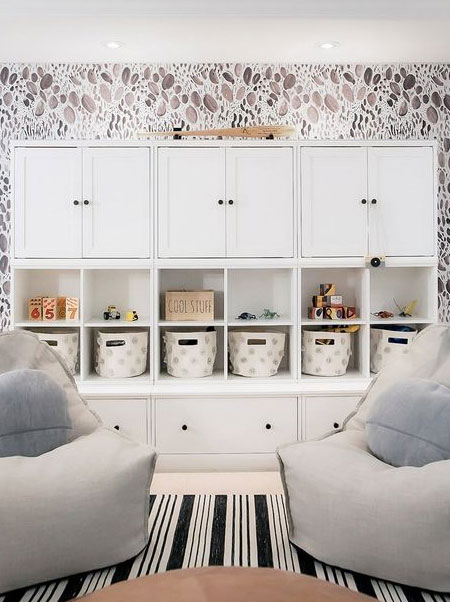 kitchen cupboards for playroom storage