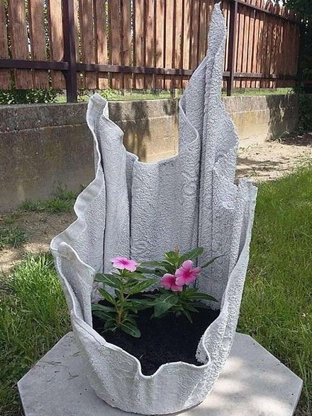 how to make cement fabric planter