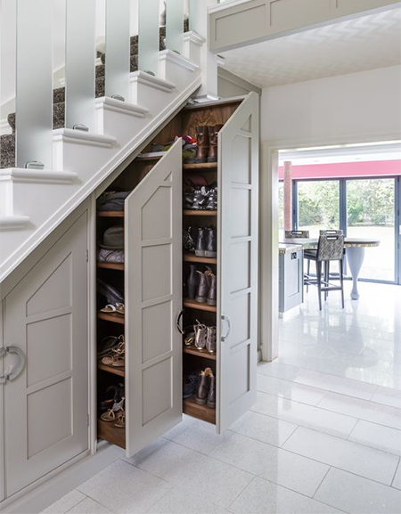 storage ideas for under stairs