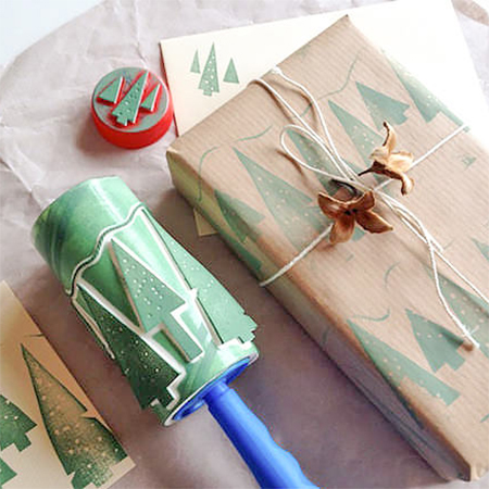 Christmas Craft: Make a Wrapping Paper Stamp using a Lint Roller