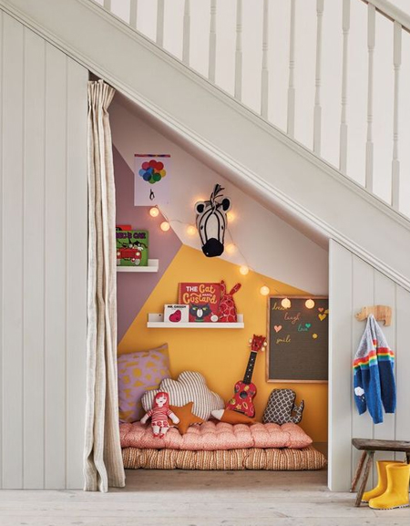playroom under staircase