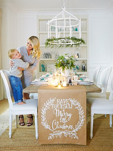 brown paper christmas tablecloth