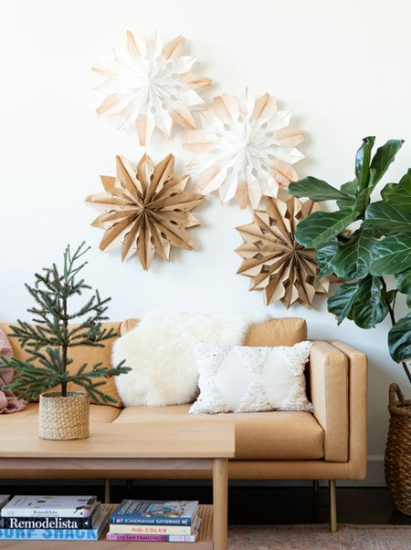 brown paper christmas stars
