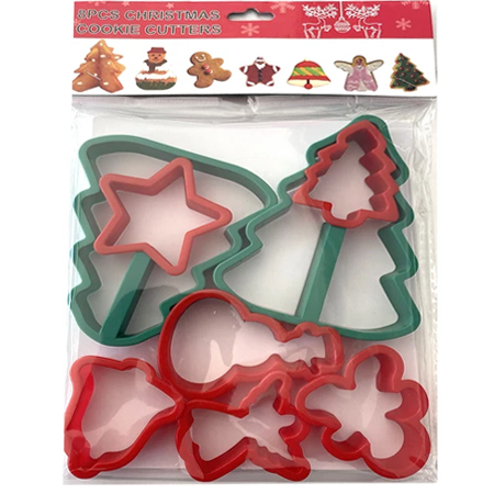 assorted plastic christmas cookie cutters