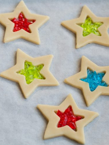 make stained glass cookie stars