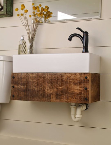 reclaimed wood bathroom vanity