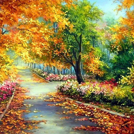 landscape autumn paint by numbers