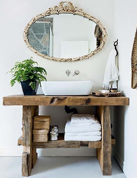 reclaimed wood bathroom vanity