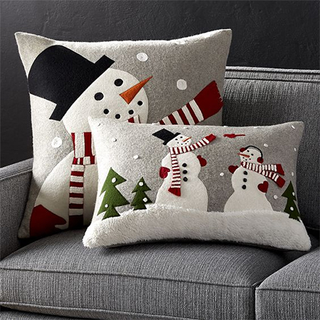 snowman cushions using felt