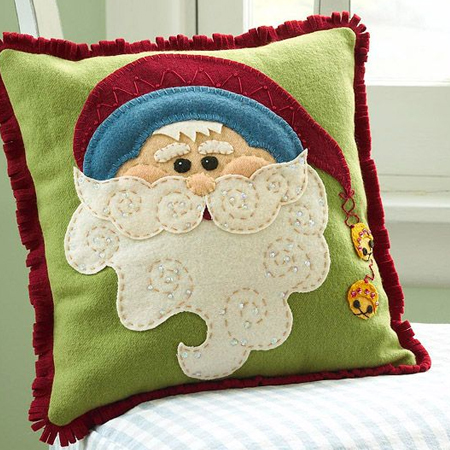 santa claus felt cushion