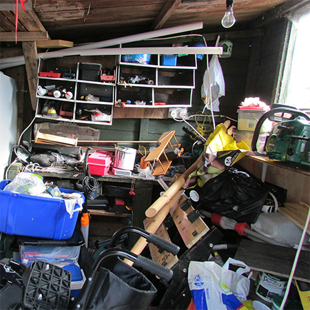 how to turn garden shed into DIY workshop