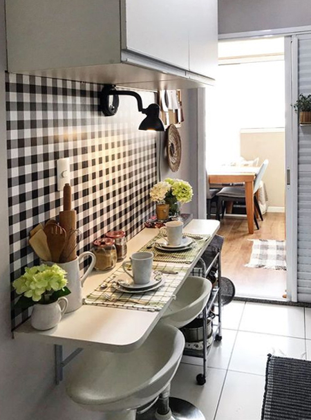 drop down breakfast bar in kitchen