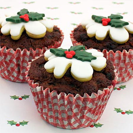 christmas pudding cupcakes
