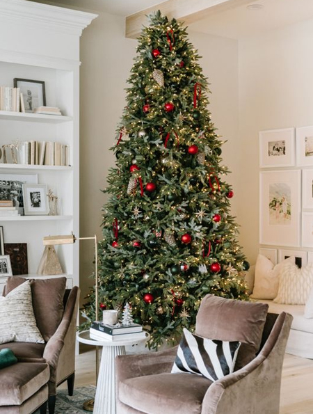 christmas tree in corner of a room