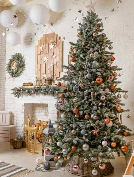 hide cords of christmas tree lights