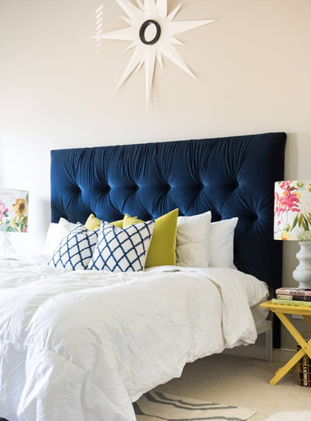 how to diamond tufted headboard