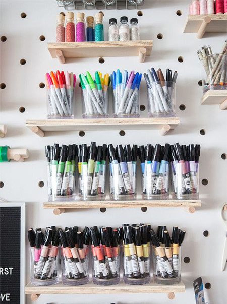 Great Pegboard Storage Idea for Craft Room