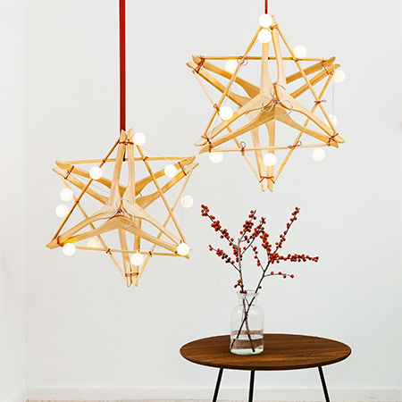 Recycle Wooden Coathangers into Christmas Stars