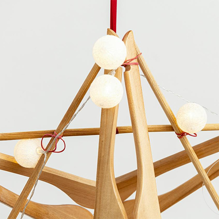 Recycle Wooden Coathangers into Christmas Stars