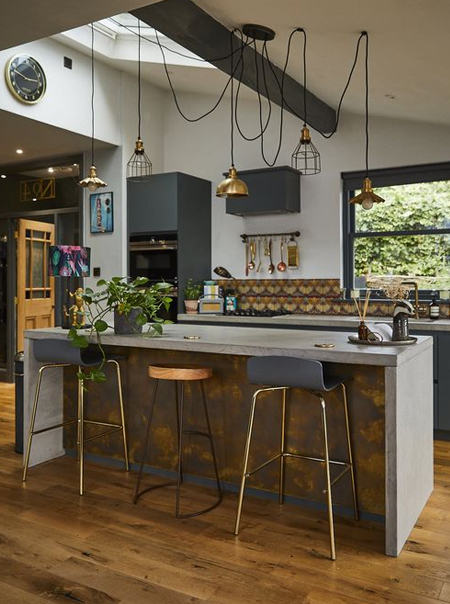 concrete slab kitchen island countertop