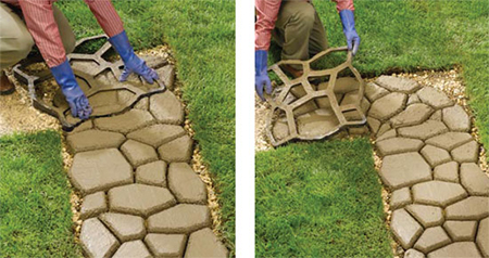how to lay path with paving moulds