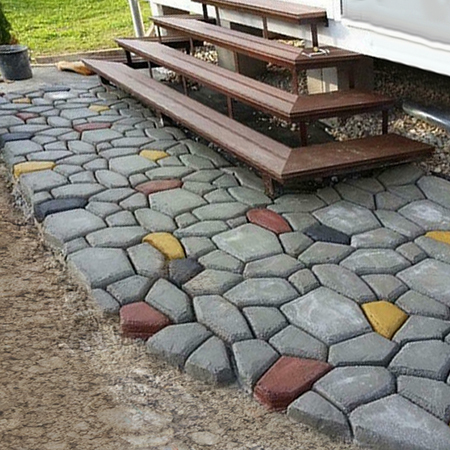 coloured cement paving moulds