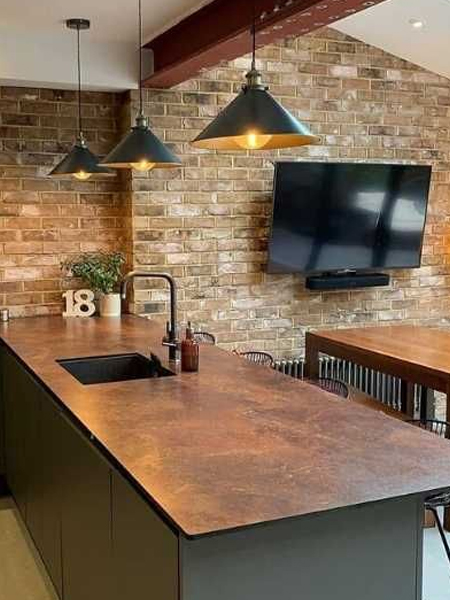 copper sheet kitchen countertop