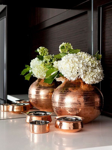 copper accents and decorative accessories for the home
