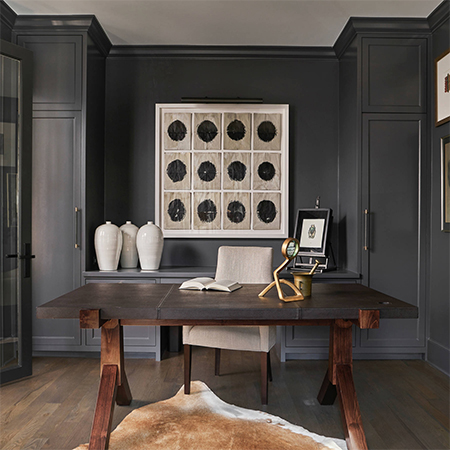 dark walls in home office