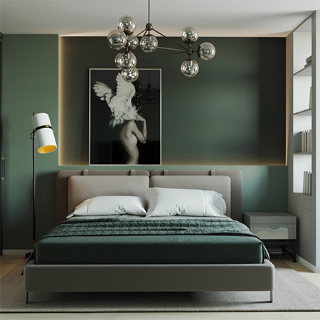 dark green walls living room