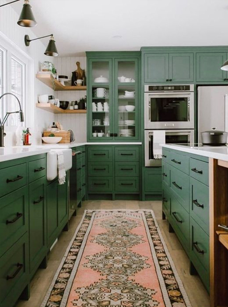 ideas for green kitchen cupboards and cabinets