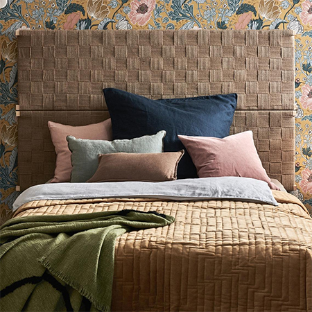 Headboard Made From Woven Jute Strips