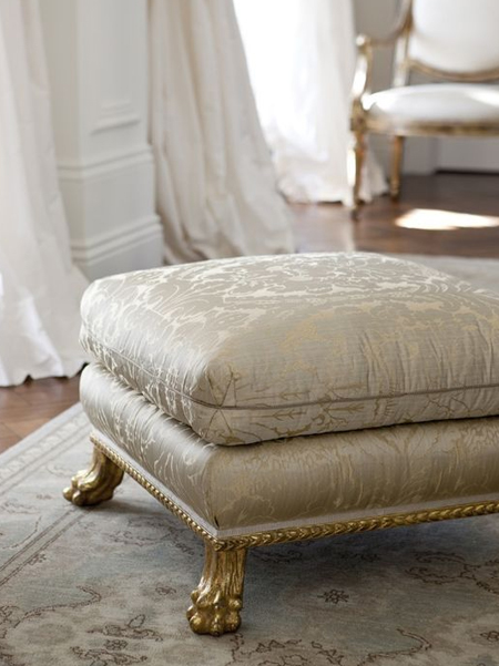 apply gold leaf to detailing on dark wood furniture