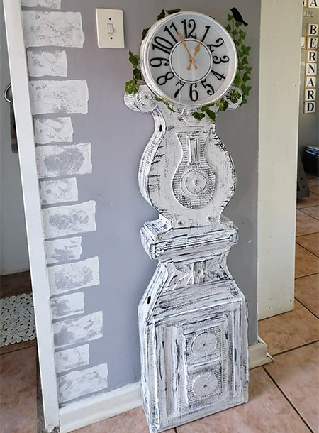 shabby chic large clock made of cardboard