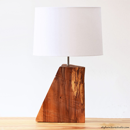 lamp made using scrap piece of wood