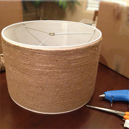 wrap lampshade with twine